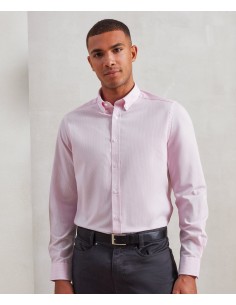 P-PR238-Mens Cotton Rich Oxford Stripes Shirt 2
